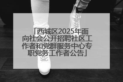 西城区2025年面向社会公开招聘社区工作者和党群服务中心专职党务工作者公告